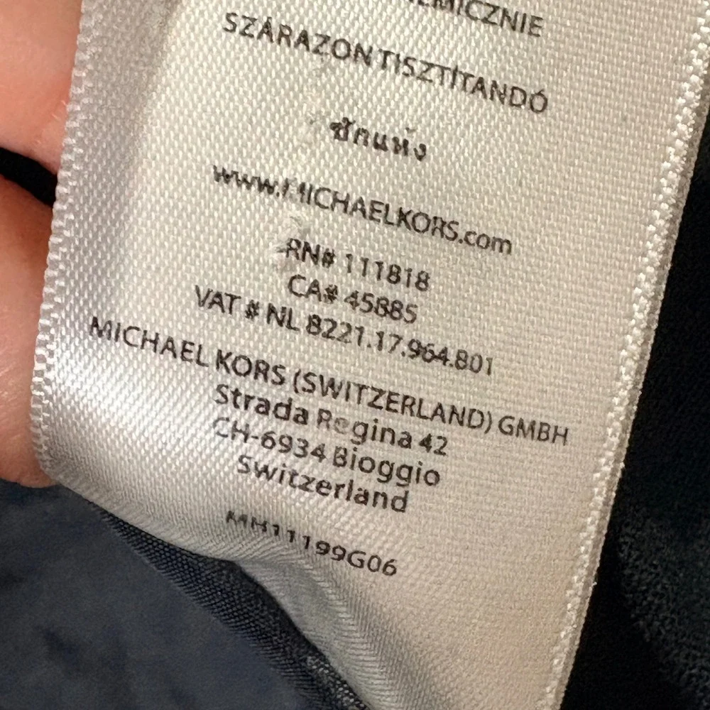 Michael Kors Blazer Women 6 Black Ruched 3/4 Sleeve Single Button Professional